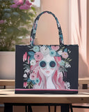 ZEMIMAAS Cherry Twinkle Black canvas tote bag
