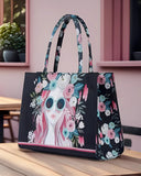 ZEMIMAAS Cherry Twinkle Black canvas tote bag, view 4
