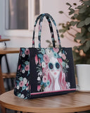 ZEMIMAAS Cherry Twinkle Black canvas tote bag, view 3