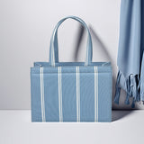 ZEMIMAAS Mini Breeze Striped Blue canvas tote bag, view 2