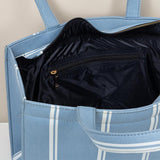 ZEMIMAAS Mini Breeze Striped Blue canvas tote bag, view 3