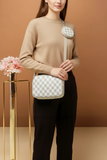 ZEMIMAAS Checkered Coin White pu leather crossbody bag, view 2