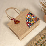 ZEMIMAAS Mini Desert Bloom Beige canvas tote bag, view 3
