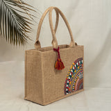 ZEMIMAAS Mini Desert Bloom Beige canvas tote bag