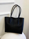 ZEMIMAAS Black pu leather tote bag, view 6