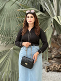 ZEMIMAAS Docklock Black pu leather crossbody bag, view 3