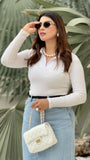 ZEMIMAAS Docklock White pu leather crossbody bag, view 2