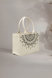 ZEMIMAAS Mini Mandala Loop Beige canvas tote bag