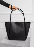 ZEMIMAAS Pyramid Black pu leather tote bag, view 5