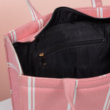 ZEMIMAAS Mini Breeze Striped Pink canvas tote bag, view 3