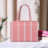 ZEMIMAAS Mini Breeze Striped Pink canvas tote bag