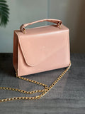 ZEMIMAAS Royal Box Tea Pink pu leather handbag, view 3