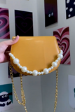 ZEMIMAAS Mustard Midnight Pearl pu leather handbag, view 4