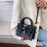 ZEMIMAAS Gloss Bow Black pu leather handbag, view 3