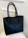 ZEMIMAAS Black pu leather tote bag, view 4