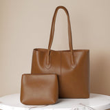 ZEMIMAAS Mustard pu leather tote bag