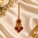 Ruby Gold Floral Necklace