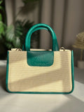 ZEMIMAAS Haze Green canvas & pu leather handbag, view 5