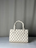 ZEMIMAAS Mini Checkered Beige canvas handbag, view 5