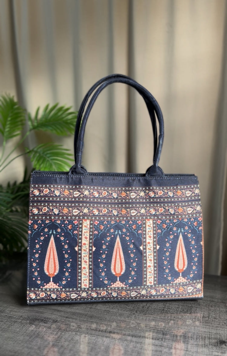 ZEMIMAAS Canvas Tote Blue Folk