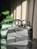 ZEMIMAAS ElleKnot Grey pu leather handbag, view 6