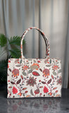 ZEMIMAAS Multiflower Beige canvas tote bag, view 5