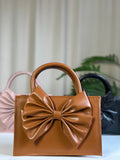ZEMIMAAS Gloss Bow Brown pu leather handbag, view 8