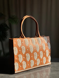 ZEMIMAAS Embroidery Daily Carry Mustard pu leather tote bag, view 7