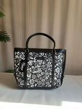 ZEMIMAAS Floral Black canvas tote bag, view 4