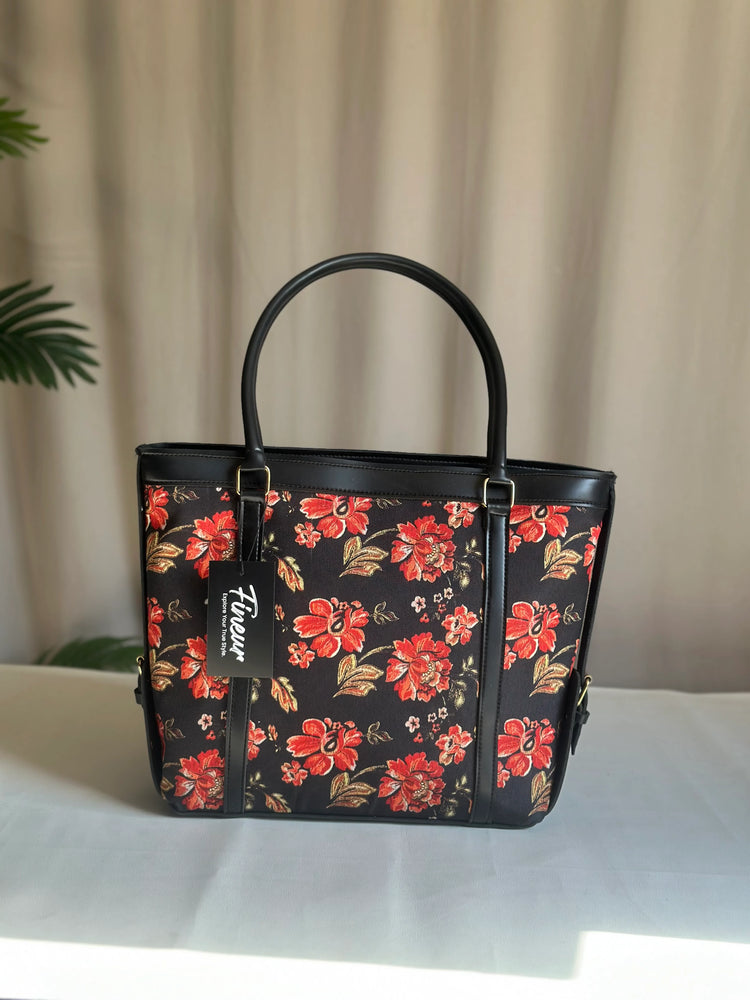 Zemimaas Strap Canvas Tote Midnight Bloom