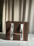 ZEMIMAAS Modern Muse Dark Brown canvas tote bag, view 3