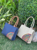 ZEMIMAAS Mini Desert Bloom Beige canvas tote bag, view 9