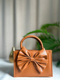 ZEMIMAAS Gloss Bow Brown pu leather handbag, view 7