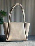 ZEMIMAAS Pyramid Beige pu leather tote bag, view 5