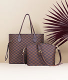 ZEMIMAAS Checkered Brown canvas tote bag, view 4