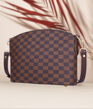 ZEMIMAAS Checkered Brown canvas tote bag, view 3