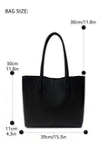 ZEMIMAAS Black pu leather tote bag, view 5