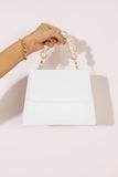 ZEMIMAAS Pearl Glam White pu leather handbag