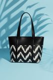 ZEMIMAAS ZigWave Black canvas & pu leather shoulder bag, view 2