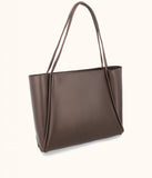ZEMIMAAS Pyramid Brown pu leather tote bag, view 8